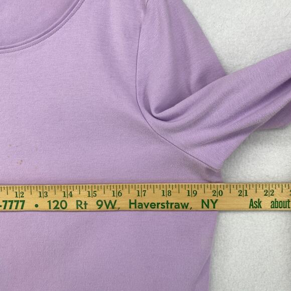 EILEEN FISHER Top L Cotton Interlock Jersey Round Neck 3/4 Sleeve Basic Purple - Picture 8 of 11